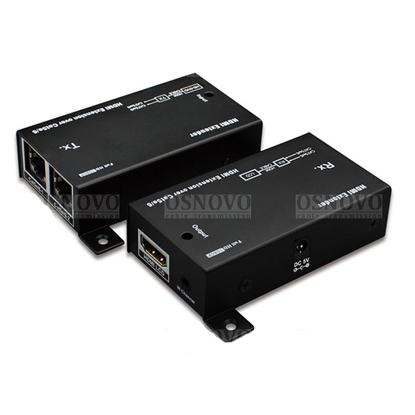 Комплект (передатчик+приёмник) для передачи HDMI сигнала по двум кабелям CAT5e/6 до 50 м
