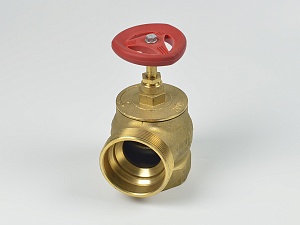 Клапан пожарный латунный КПЛМ угловой 90° (муфта-цапка) с датчиком положения