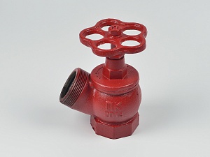 Клапан пожарный чугунный КПК-1 угловой 125° (муфта-цапка)