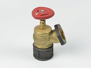 Клапан пожарный латунный КПЛ угловой 125° (цапка-цапка)
